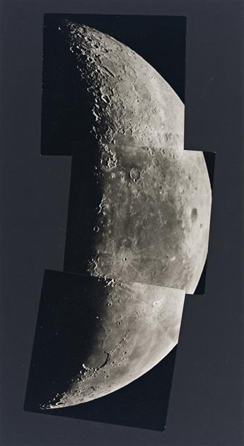 ADOLF VOIGT & HANS GIEBLER (active 1950s-2000s) An elegant series of 30 detailed photographs of the moon's surface on 10 panels, depic